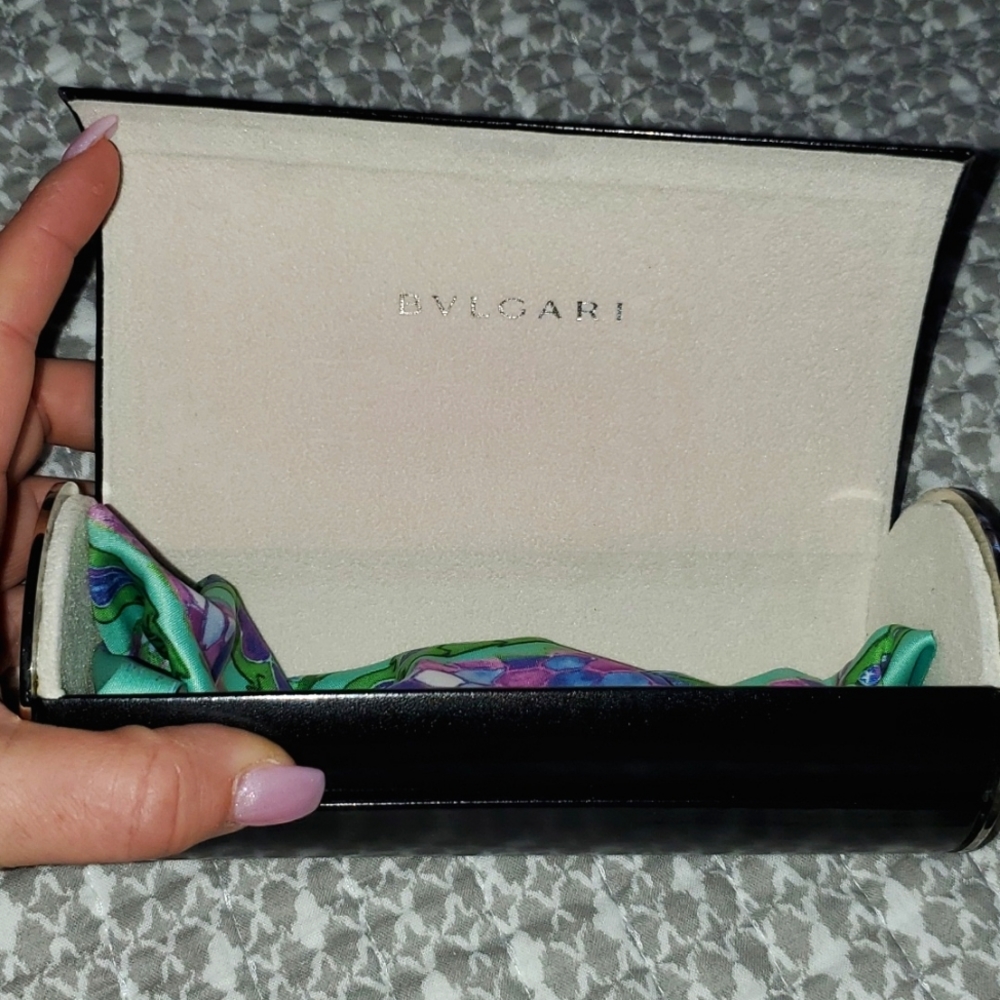 Bulgari faux leather sunglasses case